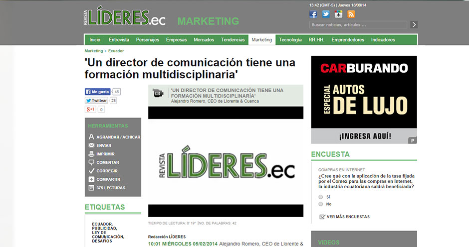 “UN DIRECTOR DE COMUNICACIÓN TIENE UNA FORMACIÓN MULTIDISCIPLINARIA”
